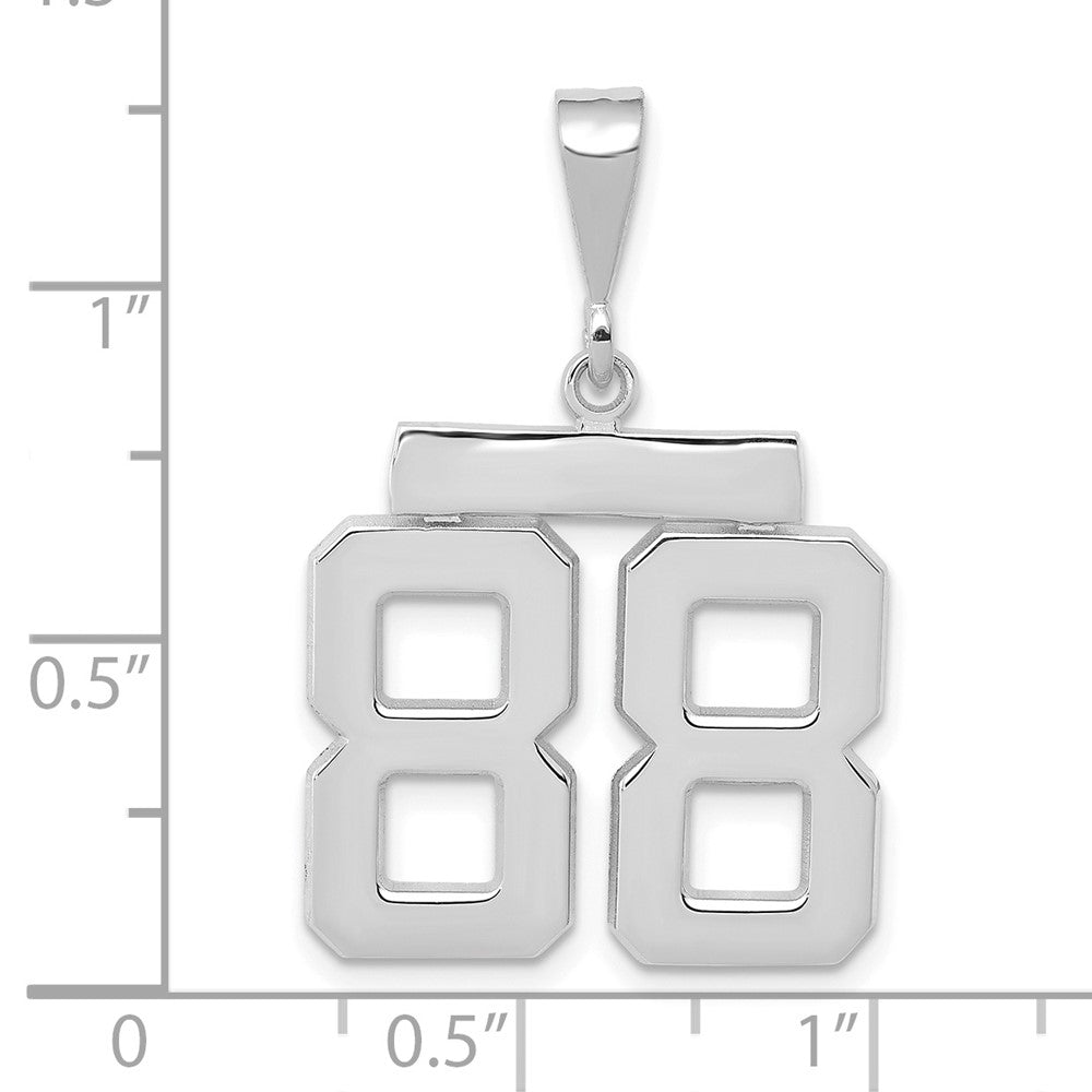 14k White Goldw Medium Polished Number 88 Charm