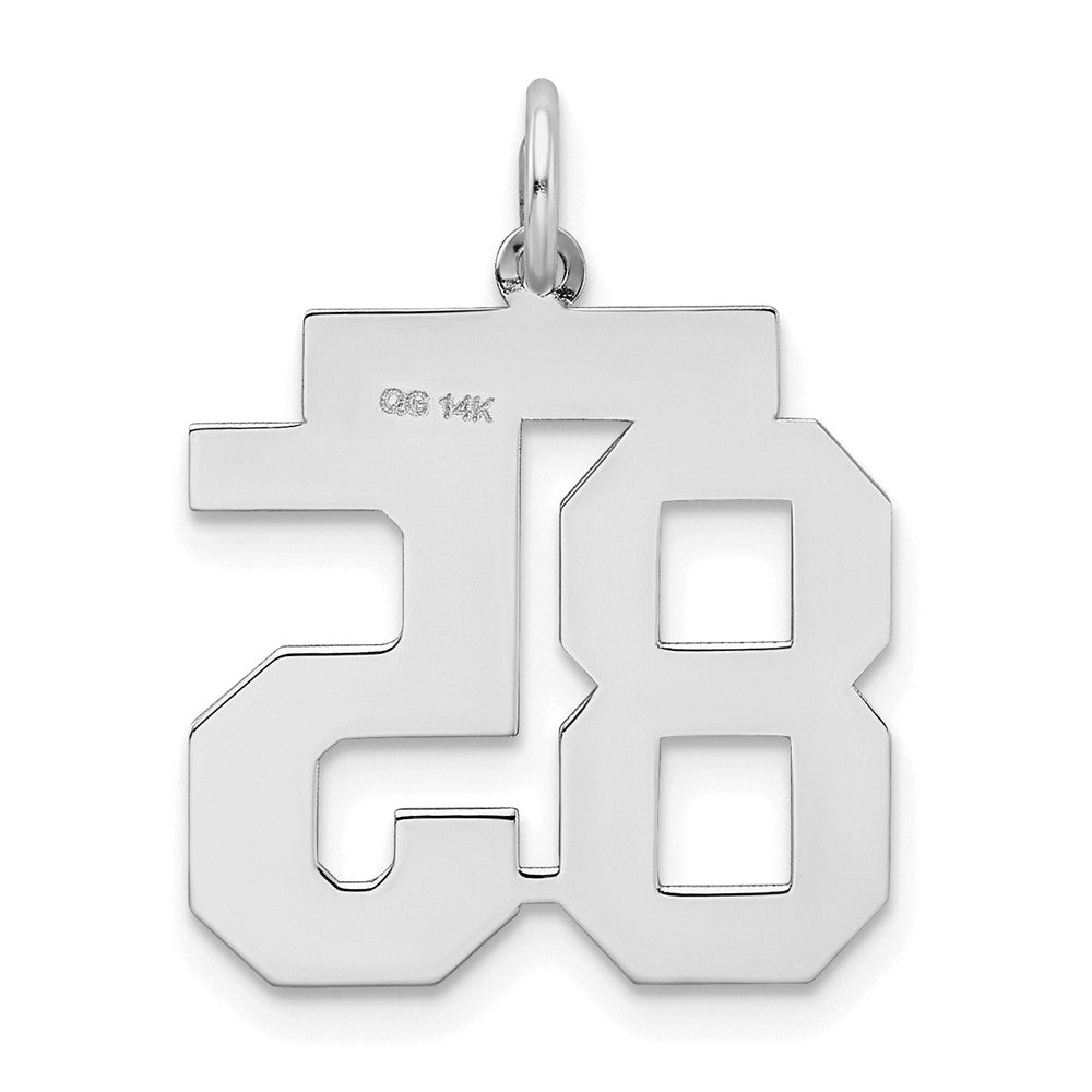 14k White Goldw Medium Satin Number 85 Charm