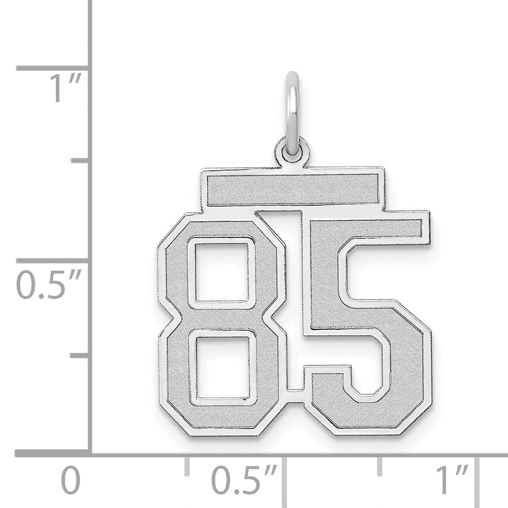 14k White Goldw Medium Satin Number 85 Charm