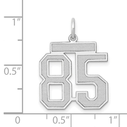 14k White Goldw Medium Satin Number 85 Charm