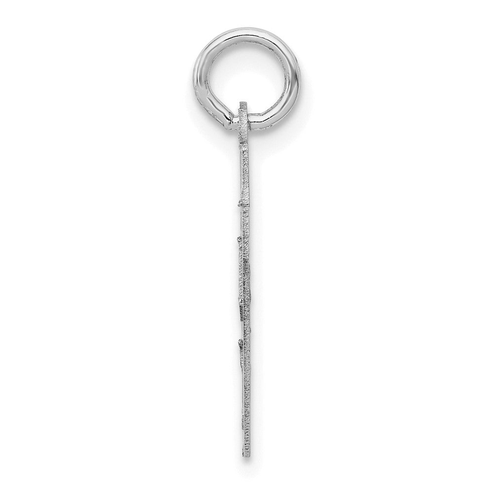 14k White Goldw Small Satin Number 87 Charm