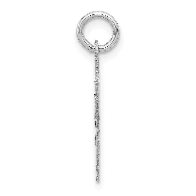 14k White Goldw Small Satin Number 87 Charm