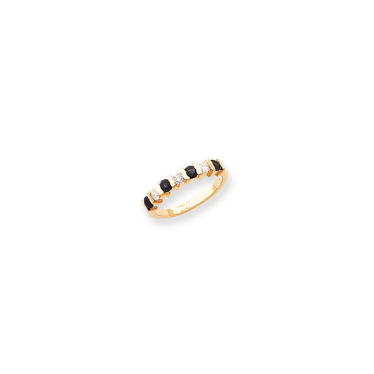 14k Yellow Gold 2.75mm Sapphire AAA Diamond Anniversary Band