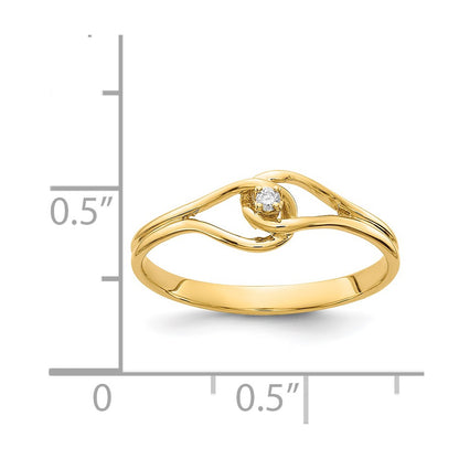 14K Yellow Gold A Real Diamond ring
