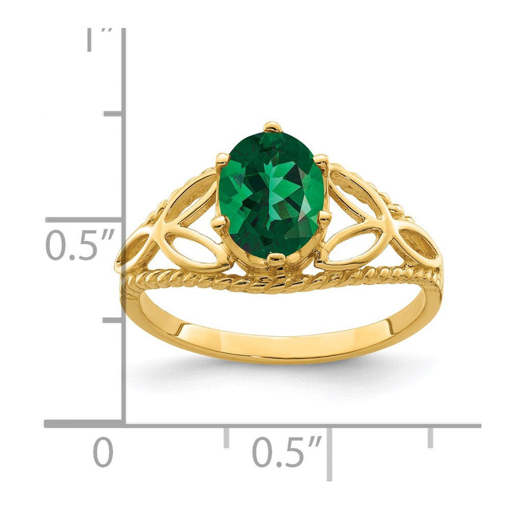 14K Yellow Gold 8x6mm Oval Mount St. Helens ring