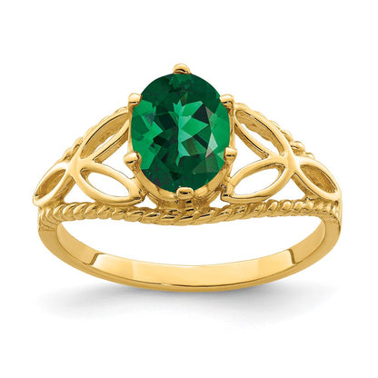 14K Yellow Gold 8x6mm Oval Mount St. Helens ring