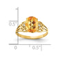 14K Yellow Gold 9x7mm Oval Citrine Checker VS Real Diamond ring
