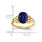 14K Yellow Gold 9x7mm Oval Sapphire AA Real Diamond ring