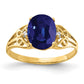 14K Yellow Gold 9x7mm Oval Sapphire AAA Real Diamond ring