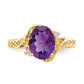 14K Yellow Gold 9x7mm Oval Amethyst Checker A Real Diamond ring
