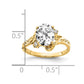 14K Yellow Gold 9x7mm Oval Cubic Zirconia VS Real Diamond ring