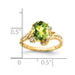 14K Yellow Gold 9x7mm Oval Peridot A Real Diamond ring