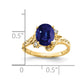 14K Yellow Gold 9x7mm Oval Sapphire AAA Real Diamond ring