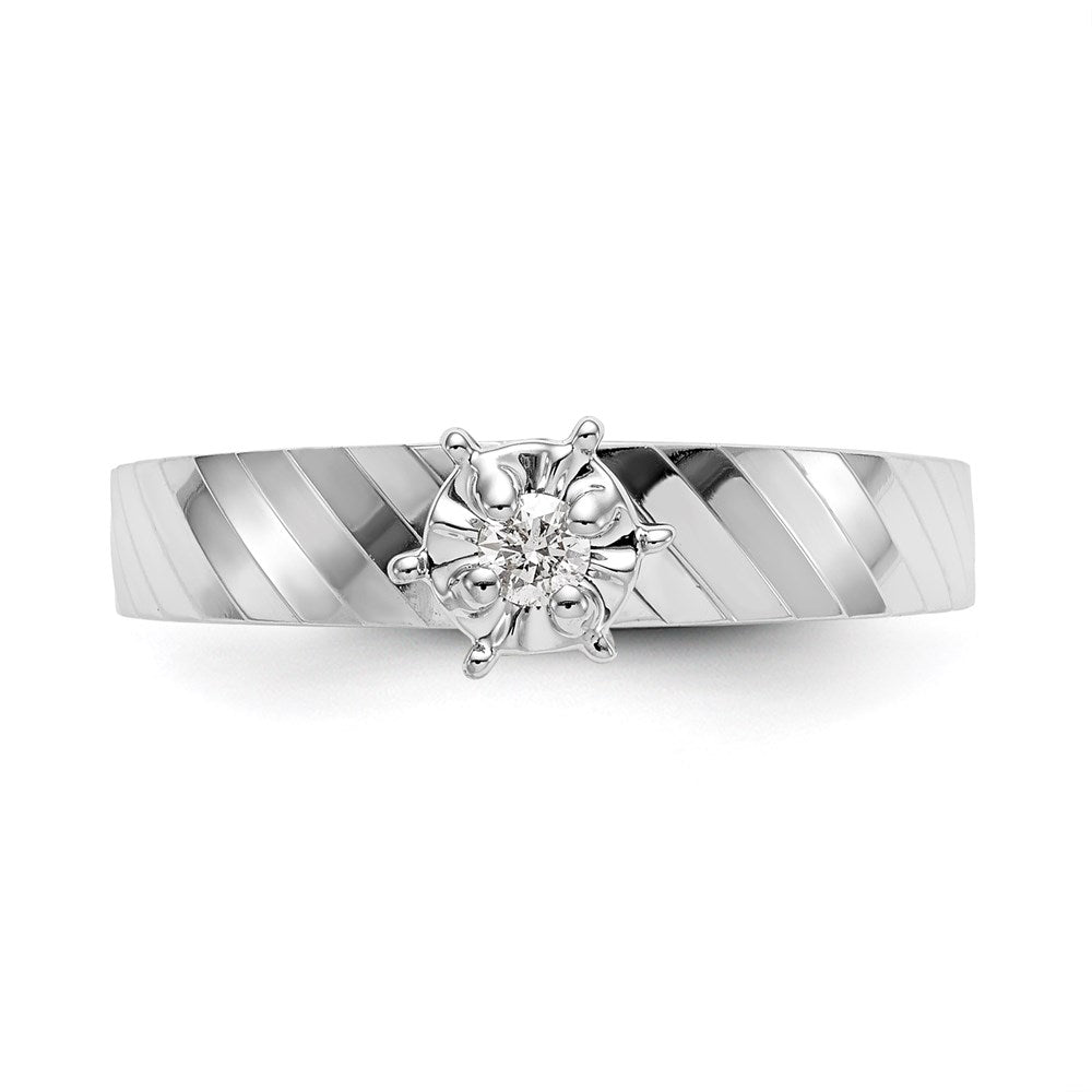 14k White Gold AA Quality Trio Engagement Ring