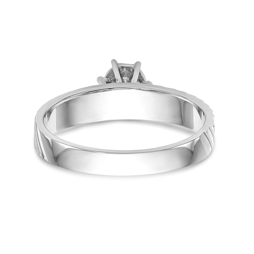 14k White Gold AA Quality Trio Engagement Ring
