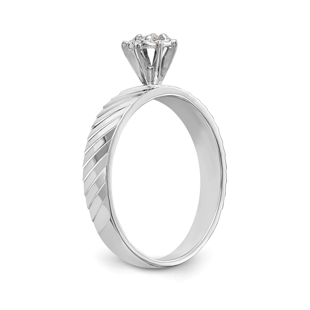 14k White Gold AA Quality Trio Engagement Ring
