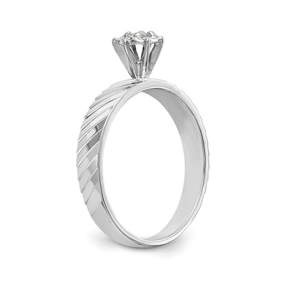 14k White Gold AA Quality Trio Engagement Ring
