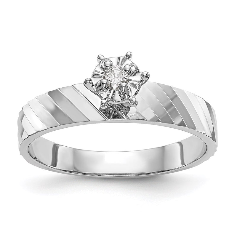 14k White Gold AA Quality Trio Engagement Ring