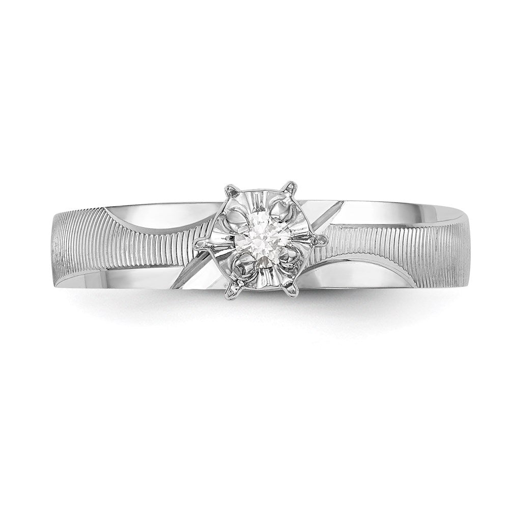 14k White Gold AA Quality Trio Engagement Ring