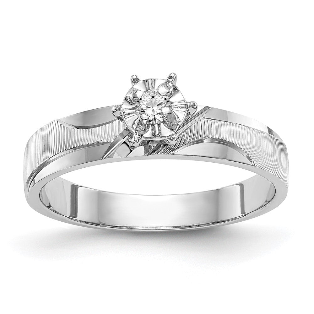 14k White Gold AA Quality Trio Engagement Ring