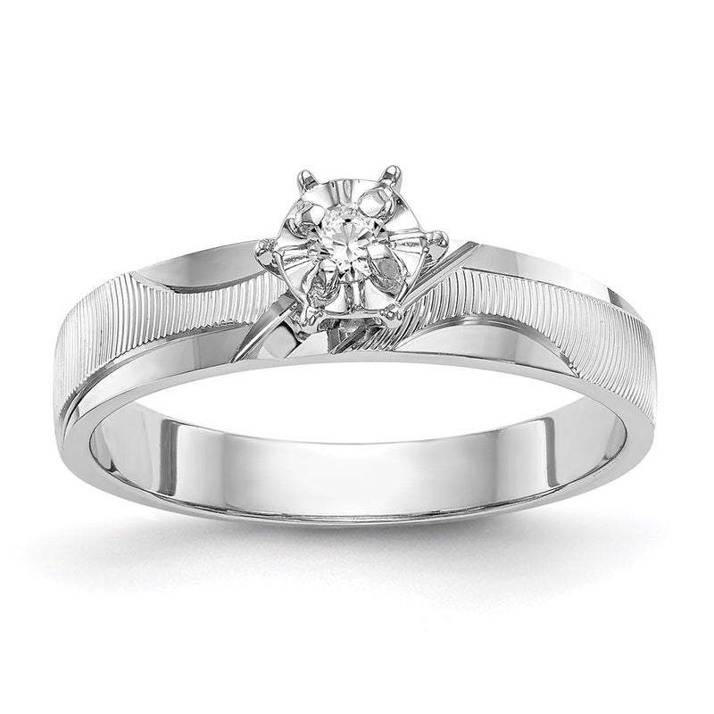 14k White Gold AA Quality Trio Engagement Ring