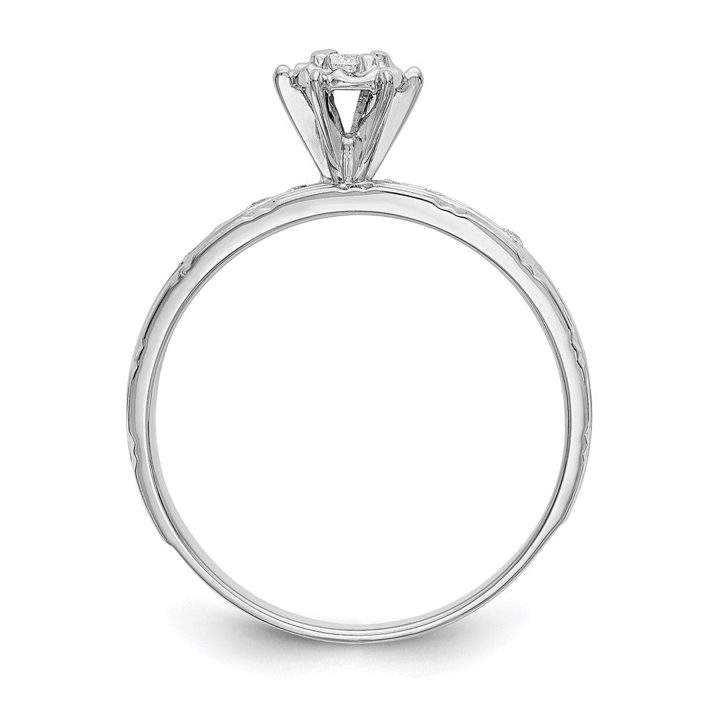 14k White Gold AA Quality Trio Engagement Ring