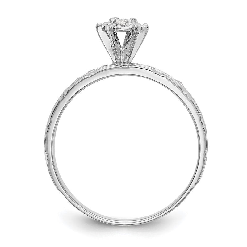 14k White Gold AA Quality Trio Engagement Ring