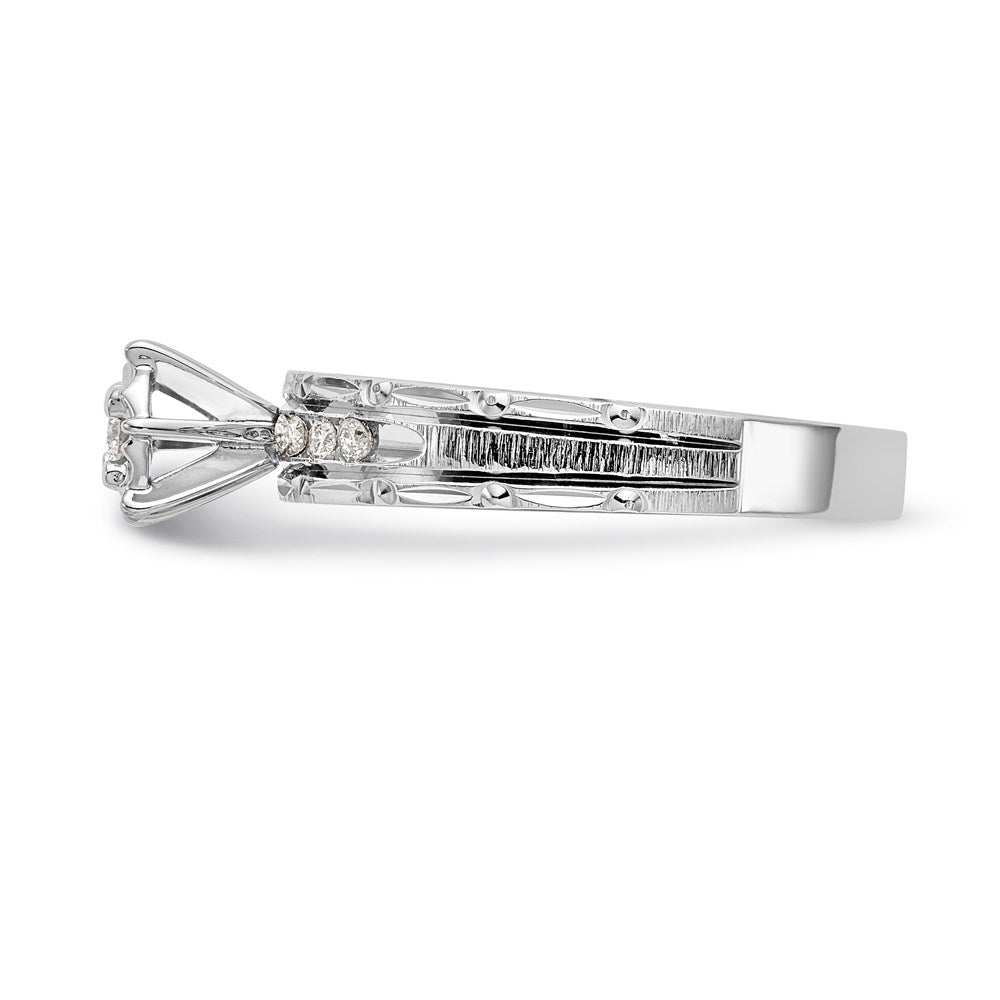 14k White Gold AA Quality Trio Engagement Ring