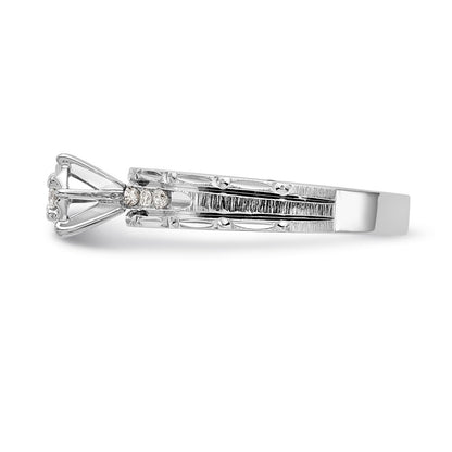 14k White Gold AA Quality Trio Engagement Ring