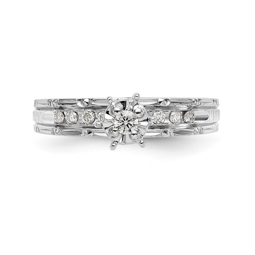 14k White Gold AA Quality Trio Engagement Ring