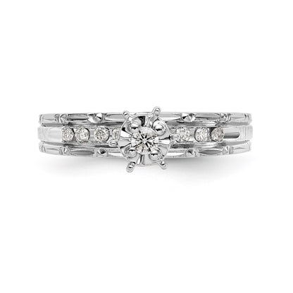 14k White Gold AA Quality Trio Engagement Ring