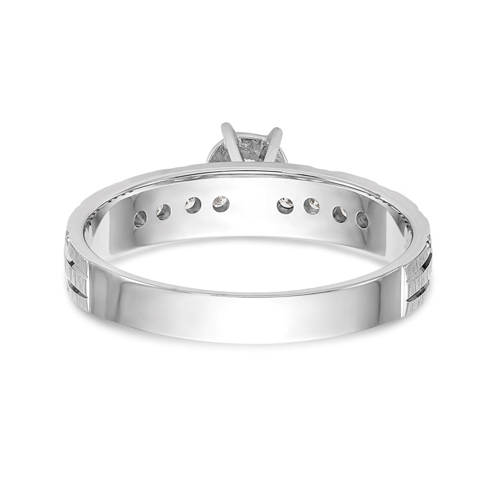 14k White Gold AA Quality Trio Engagement Ring
