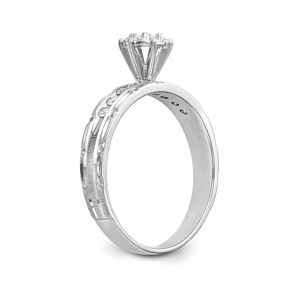 14k White Gold AA Quality Trio Engagement Ring