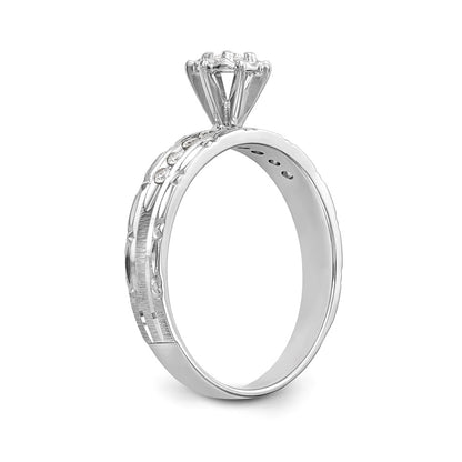 14k White Gold AA Quality Trio Engagement Ring