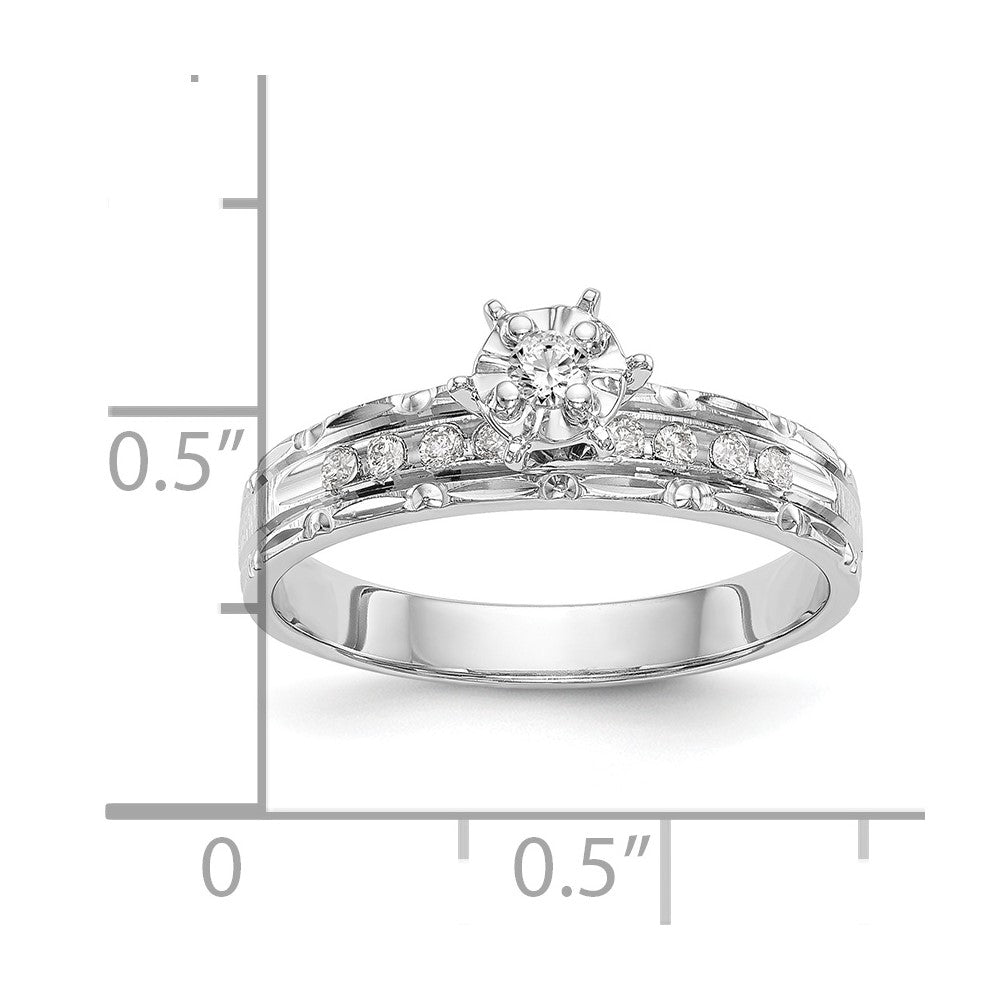 14k White Gold AA Quality Trio Engagement Ring