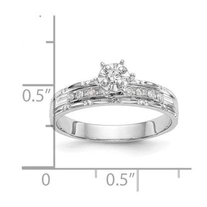 14k White Gold AA Quality Trio Engagement Ring