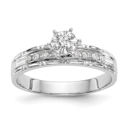 14k White Gold AA Quality Trio Engagement Ring