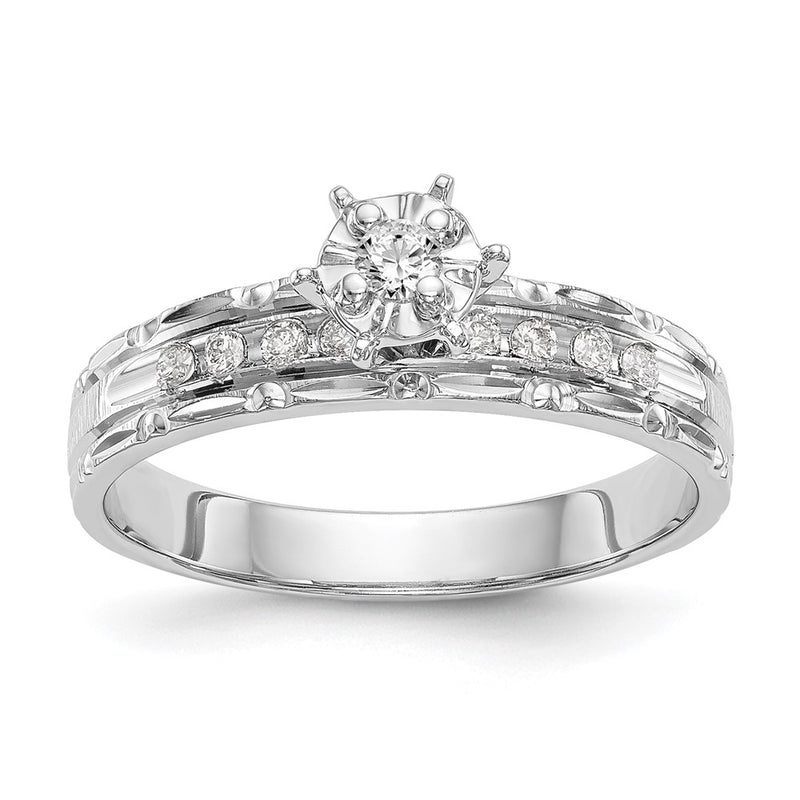 14k White Gold AA Quality Trio Engagement Ring