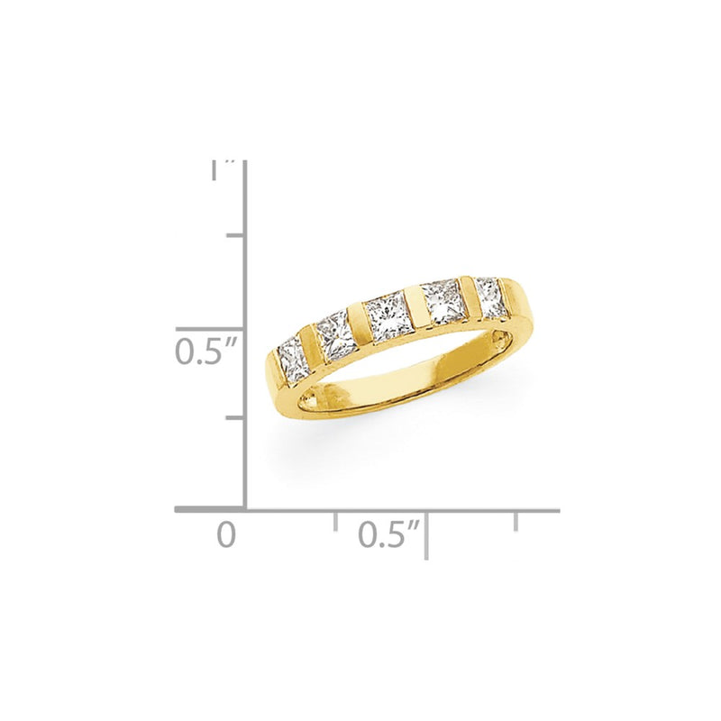 14K Yellow Gold AAA Real Diamond Anniversary Band