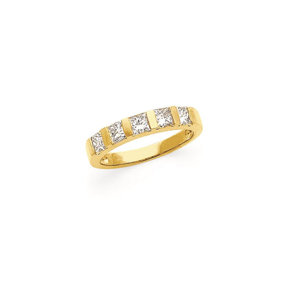 14K Yellow Gold AAA Real Diamond Anniversary Band