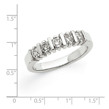14k White Gold A Real Diamond 5-Stone Ring