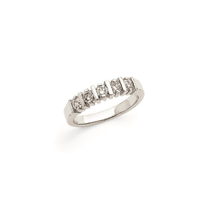 14k White Gold A Real Diamond 5-Stone Ring