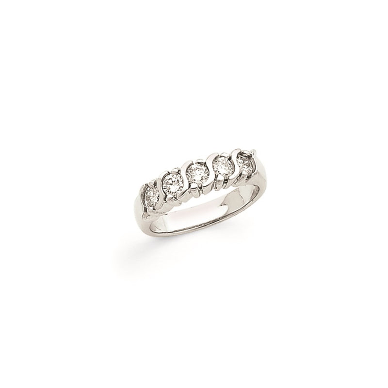14k White Gold A4 Real Diamond Anniversary Band