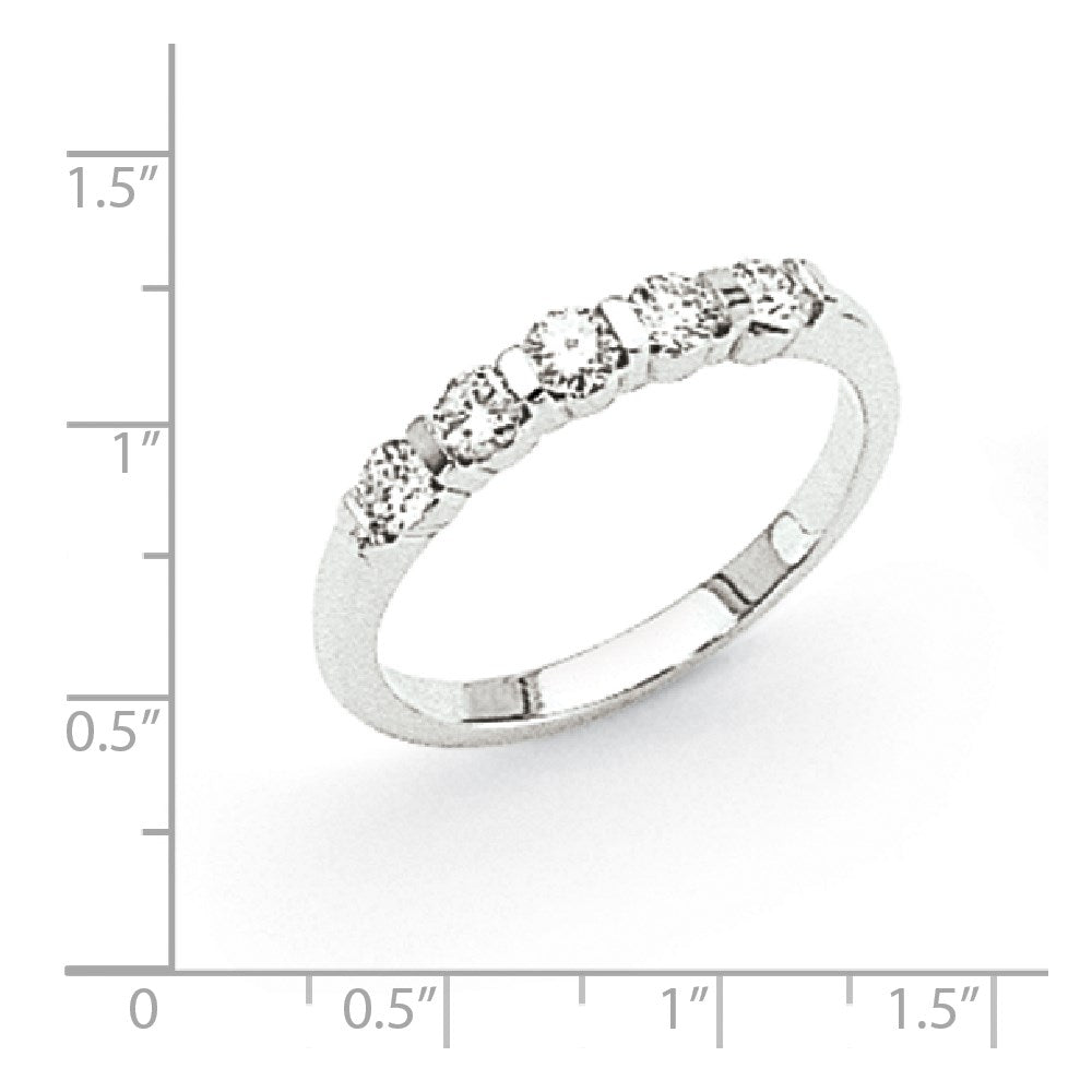 14k White Gold AAA Real Diamond Anniversary Band