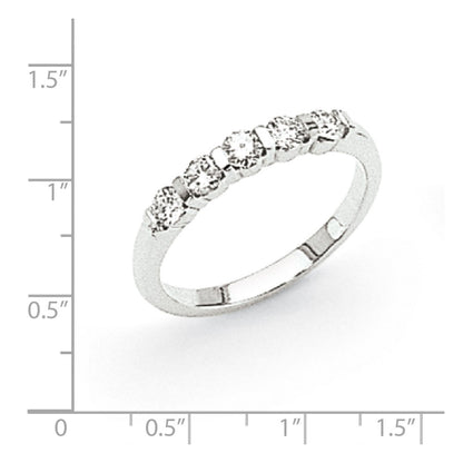 14k White Gold AAA Real Diamond Anniversary Band