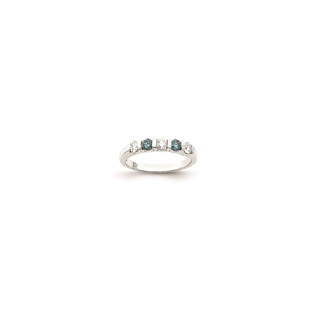 14k White Gold Blue dia/AA Ring