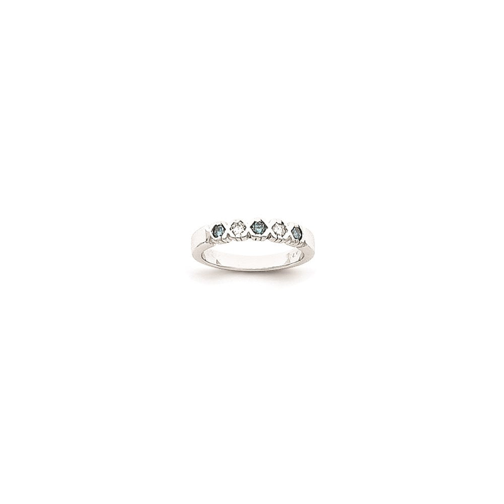 14k White Gold Blue dia/AA Ring