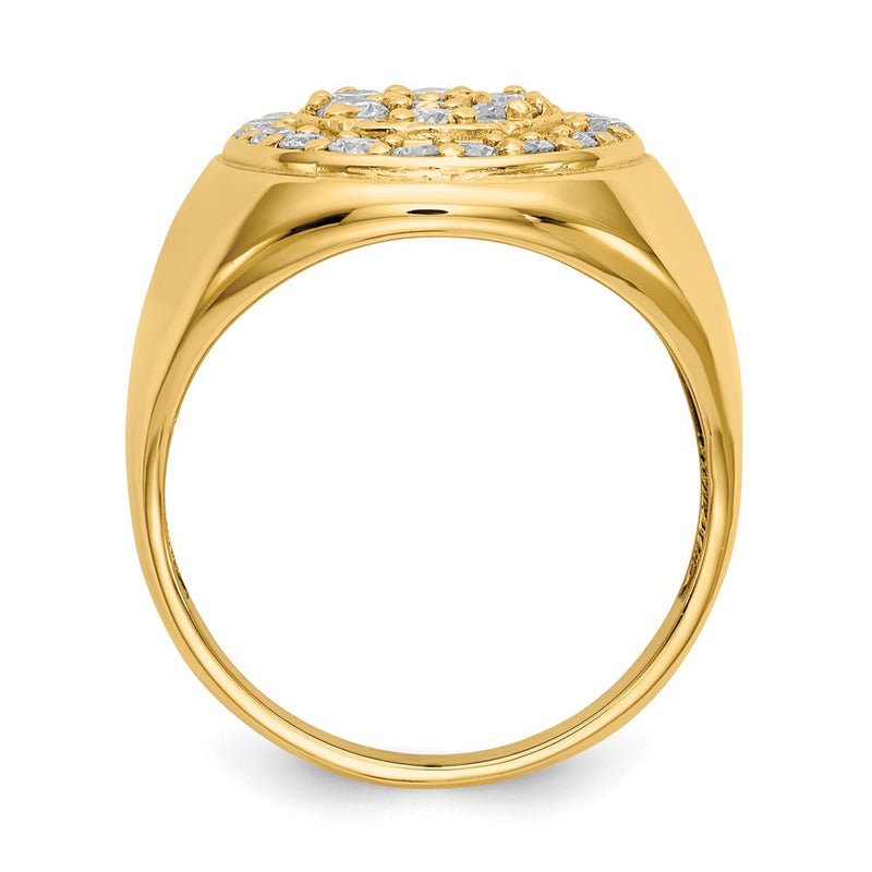 14K Yellow Gold A Real Diamond men's ring