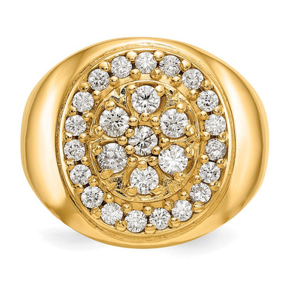 14K Yellow Gold AAA Real Diamond men's ring