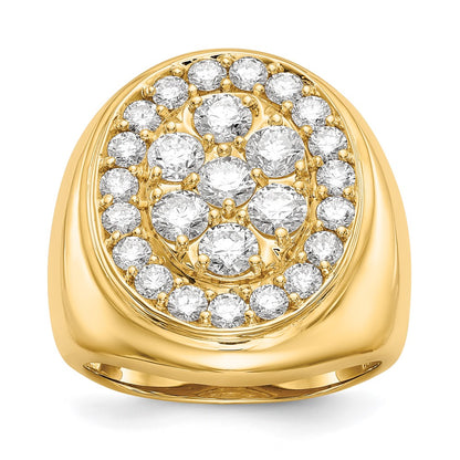 14K Yellow Gold AAA Real Diamond men's ring